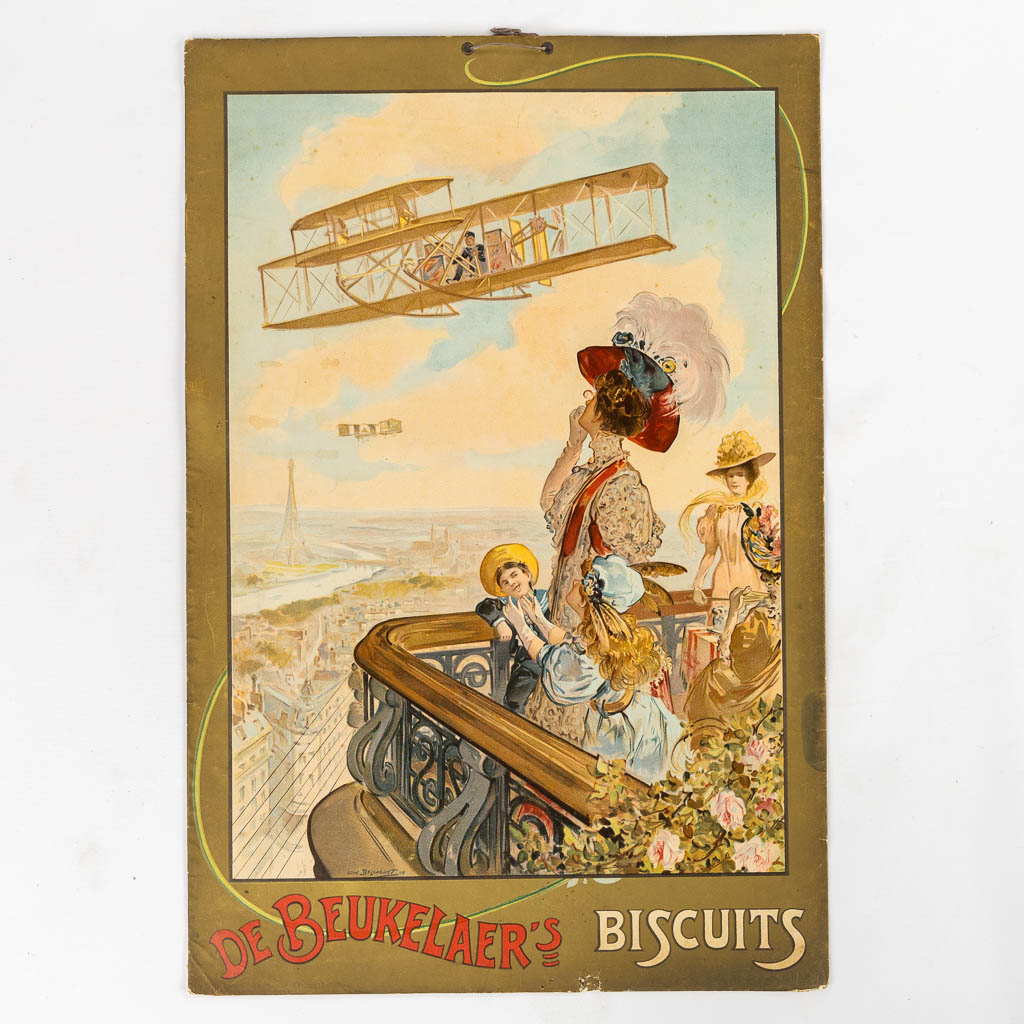 Five advertising boards with Aviation thème, De Beuckelaer, Bovril, SGVSM. (W:40 x H:60 cm)