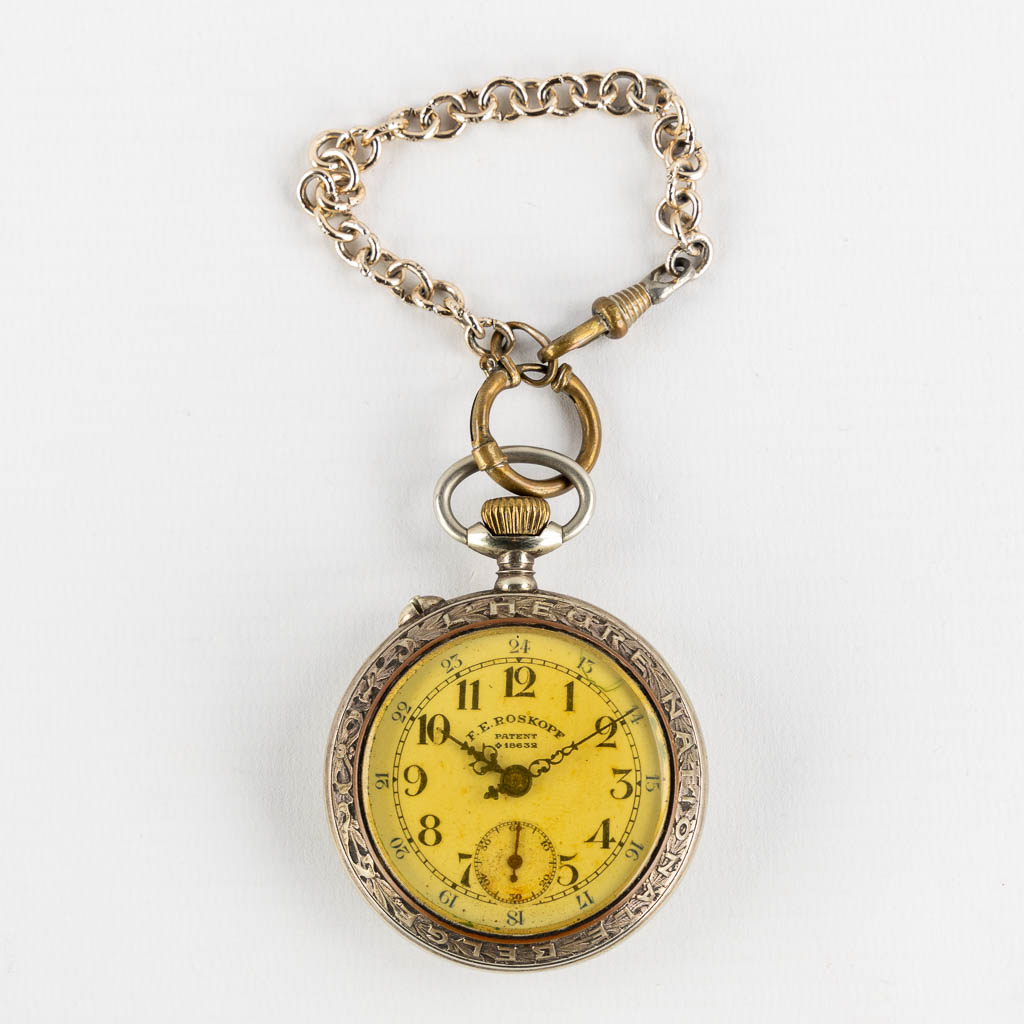 FE Roskopf 'L'Heure Nationale Belge', a pocket watch. (D:5,4 cm)