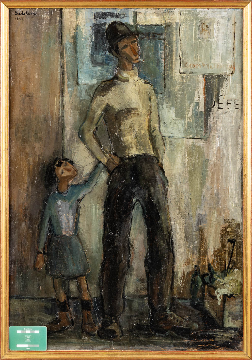 Jacques DE SADELEER (1920) 'Man with his Daughter' 1942. 