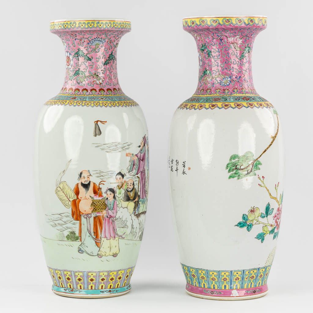 Two Chinese vases, Ladies and Fauna/Flora. 20th C. 