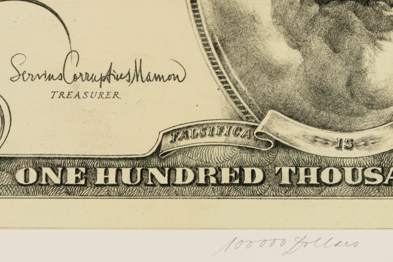 Oldrich KULHANEK (1940-2013) 'Funny Money - Hundred Thousand Dollars' 1993.