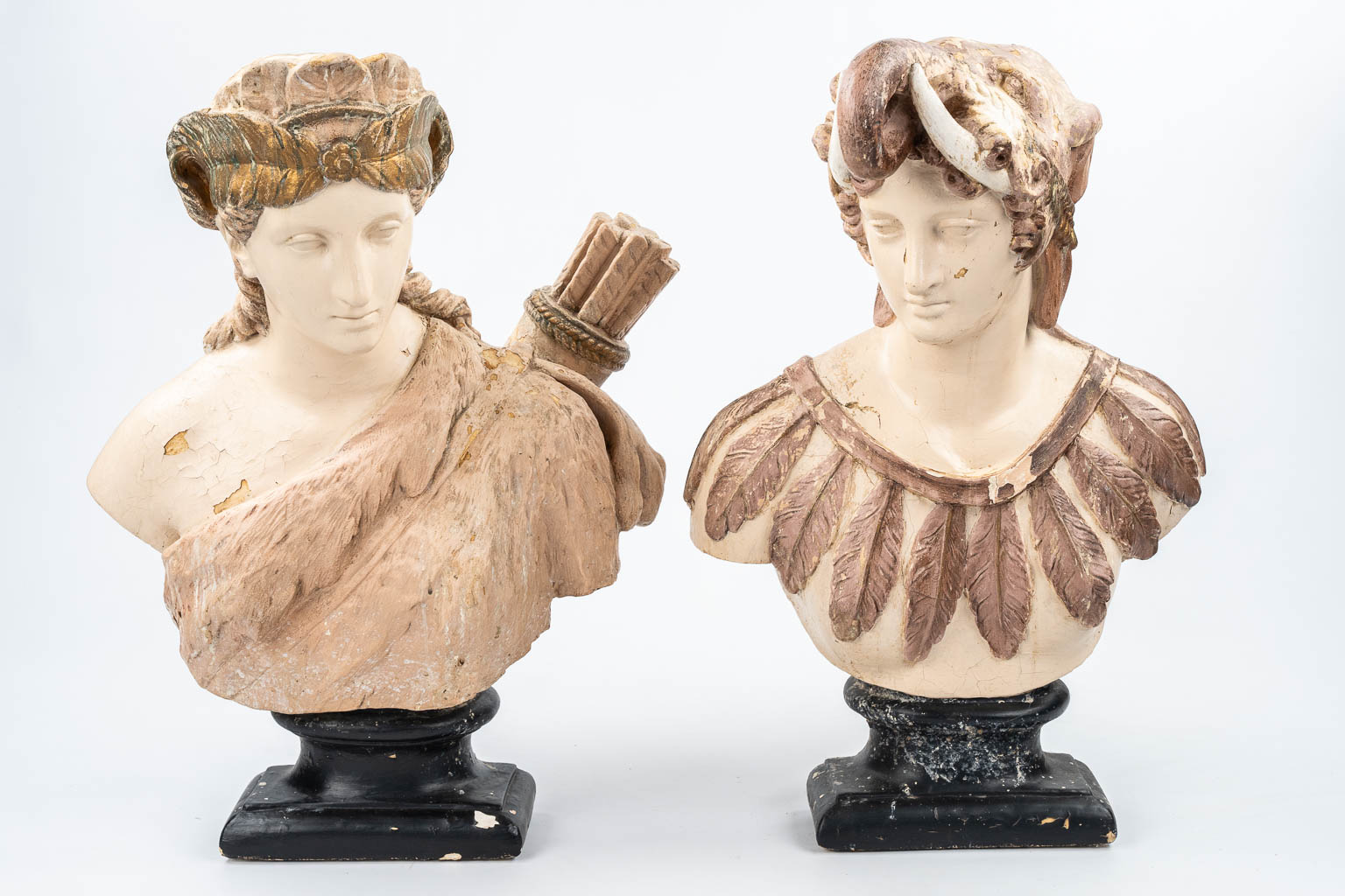 A pair of busts from a collection of the 