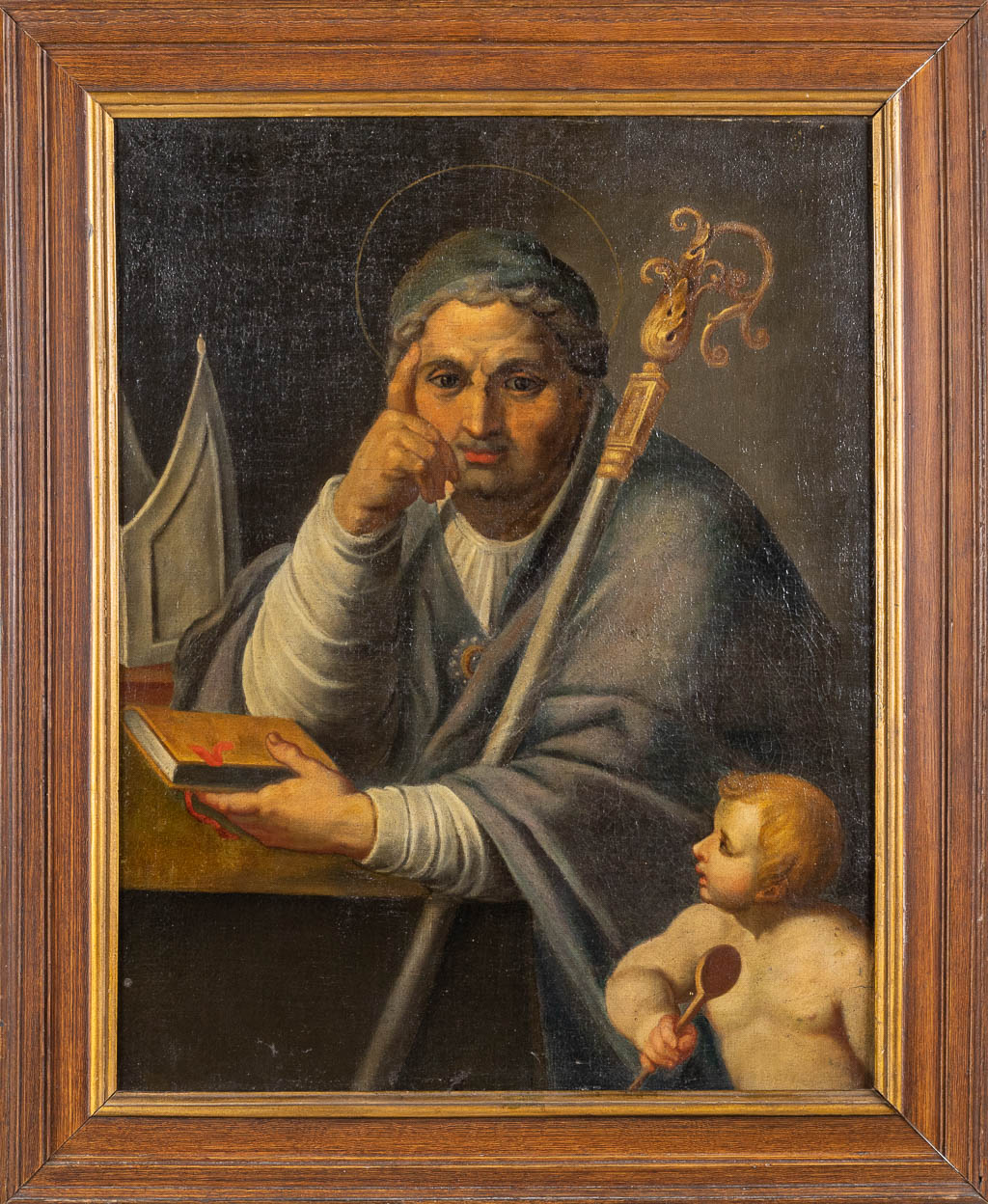 Flemish school 'Saint Augustine' oil on canvas. 18th C. 