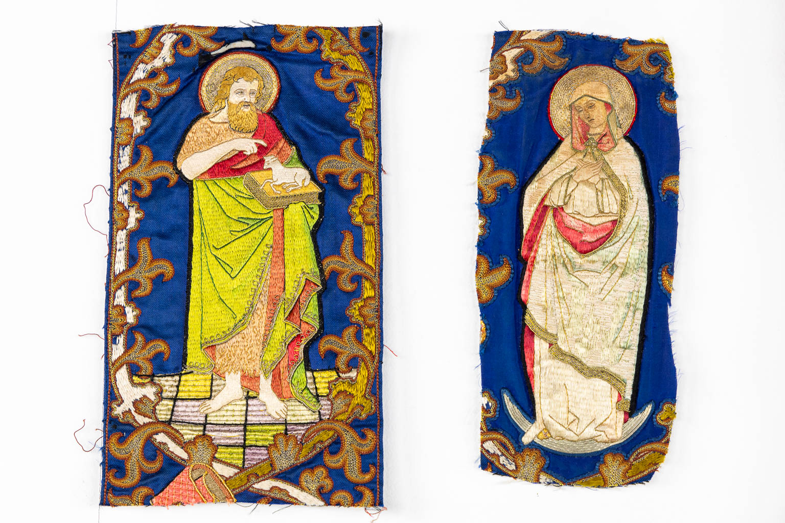 A Humeral veil and various embroideries for Lithurgical Vestments. 