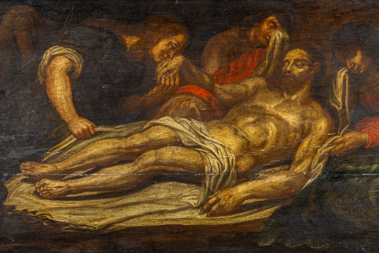 Flemish School, 'The Lamentation of Christ', oil on panel, 18th/19th C.