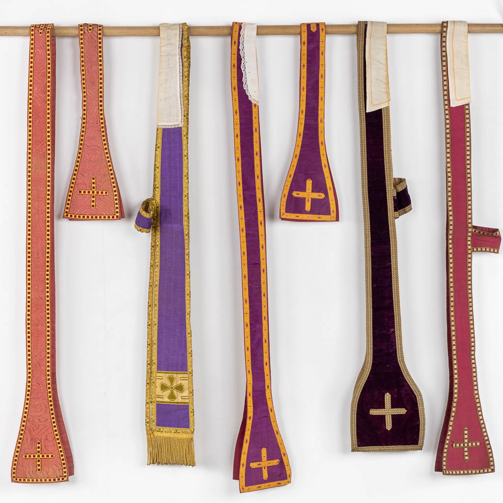 Four Roman Chasubles and matching Stola, embroideries. 