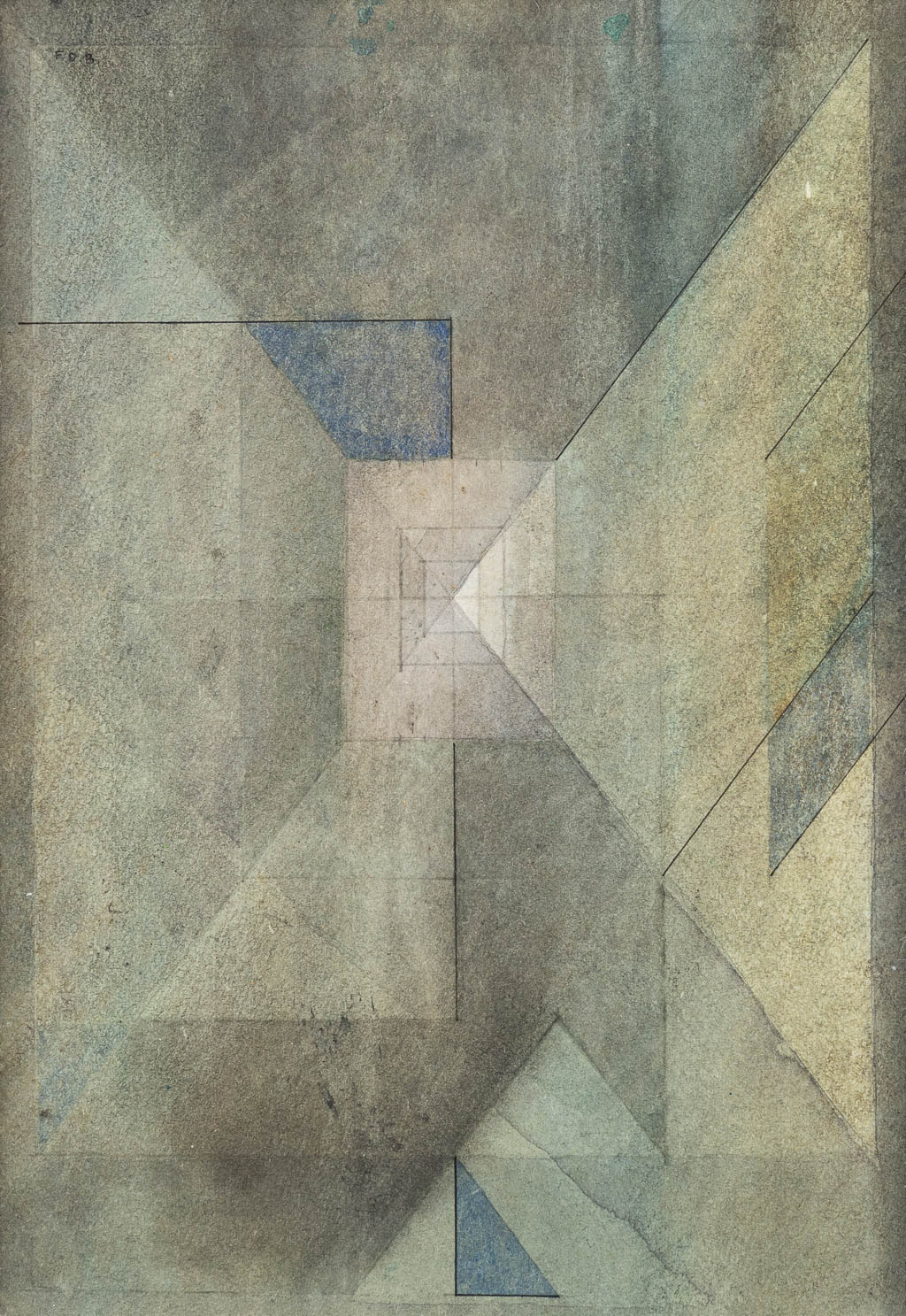 Félix DE BOECK (1898-1995) 'Abstracte Compositie' Twee tekeningen, voor-achter