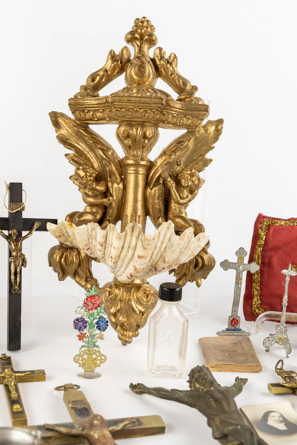 A large collection of Deovionalia, holy water fonts, monstrances and reliquaries. 