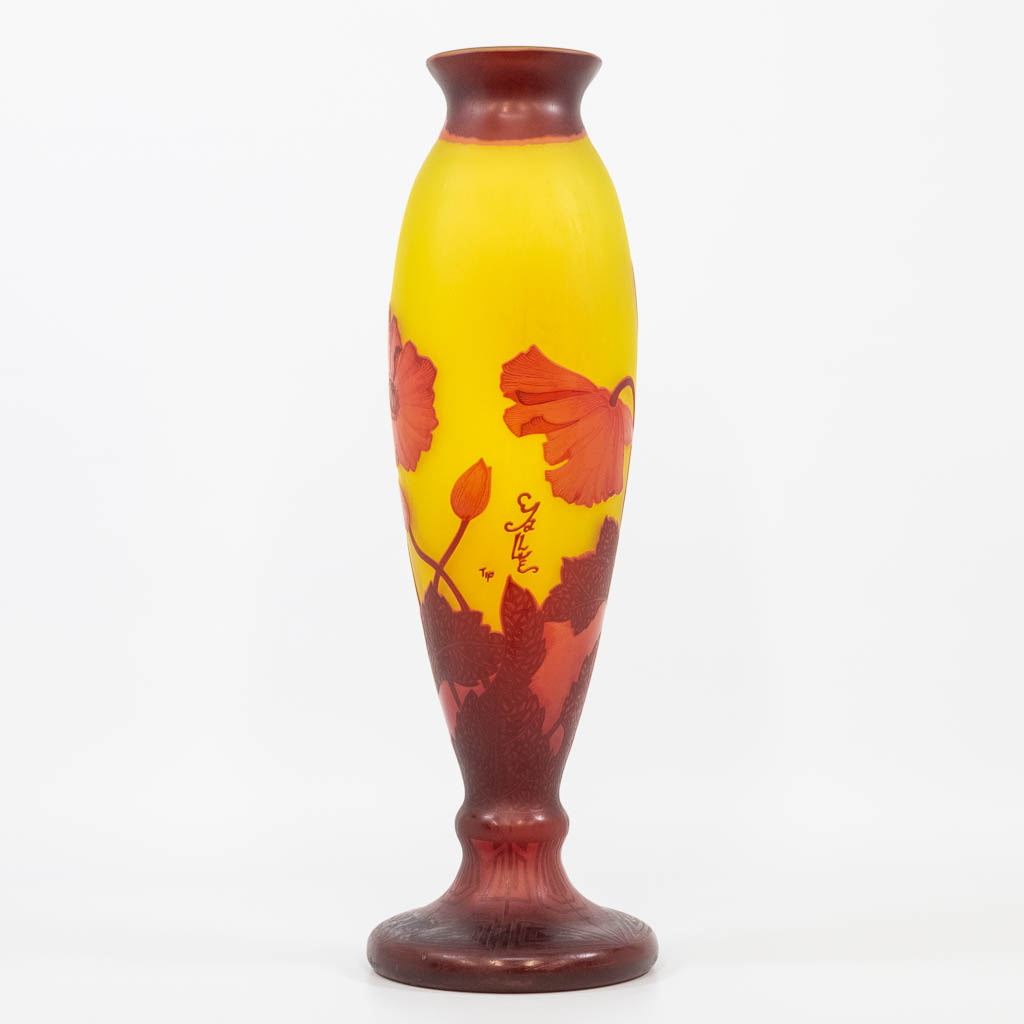 A pâte de verre art nouveau display vase, Tip Emile Gallé. 