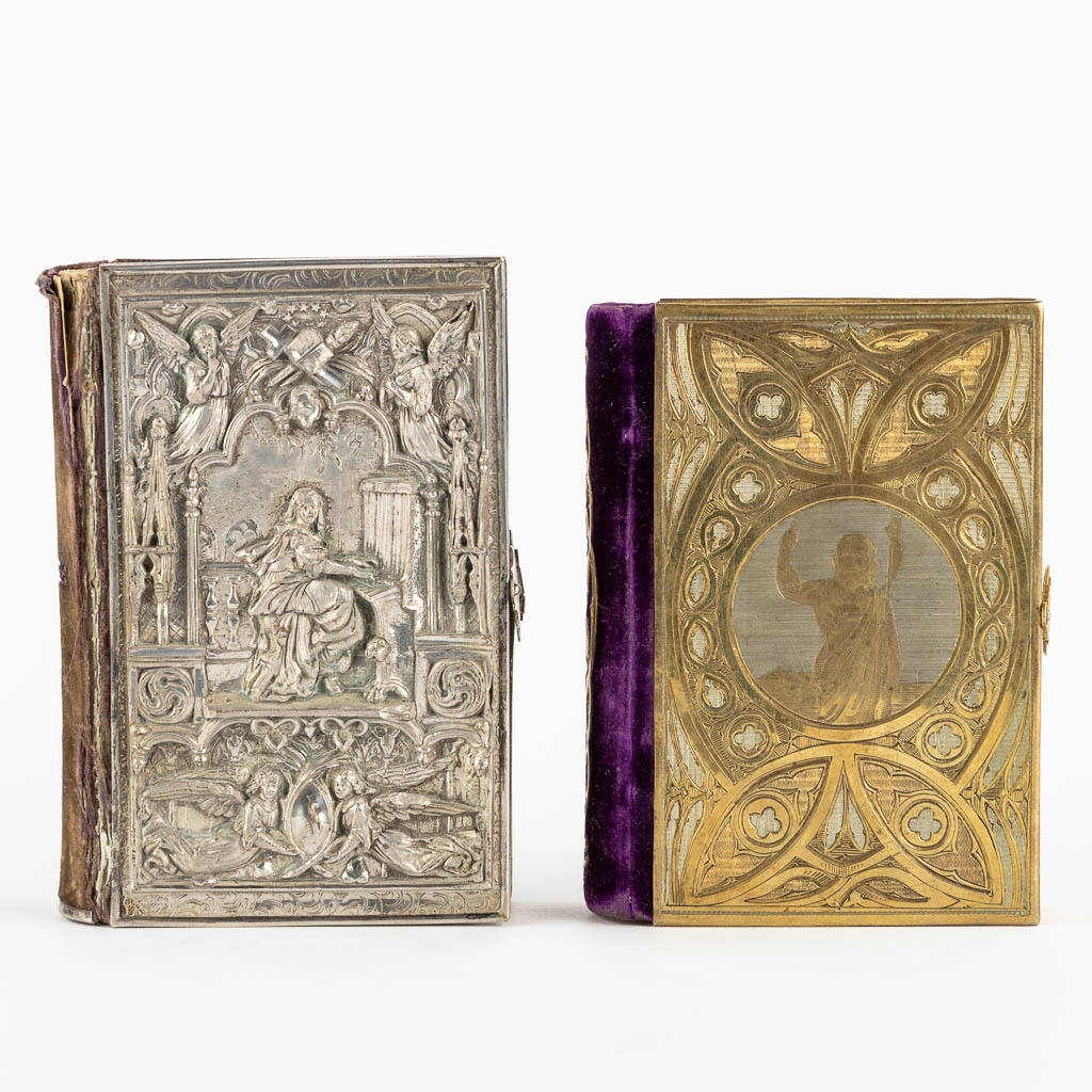 Two richly decorated Devotional pocket books, 1846 and 1851. (L:4 x W:10 x H:14 cm)