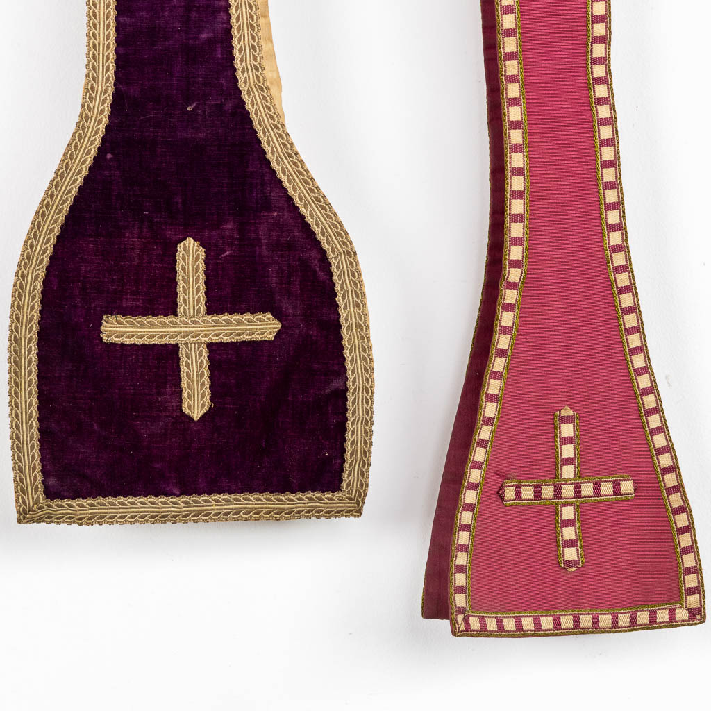 Four Roman Chasubles and matching Stola, embroideries. 