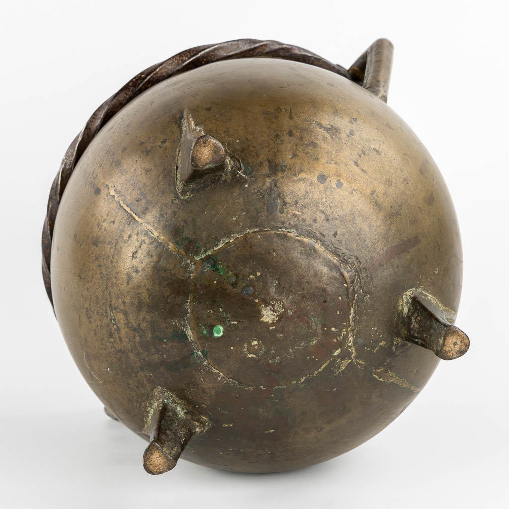 A Gothic bronze tripod cauldron, so-called 