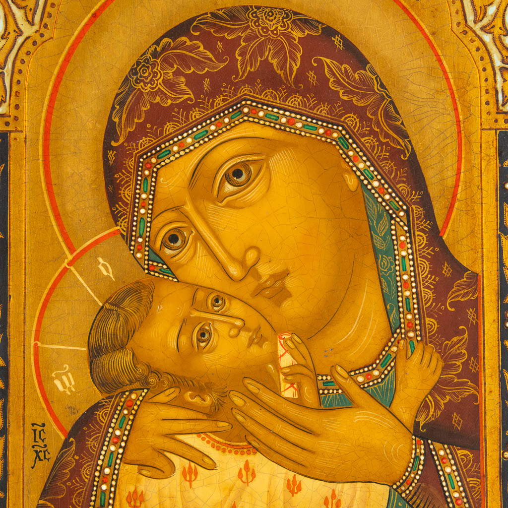 A nicely painted Icon with Faux Enamel, 