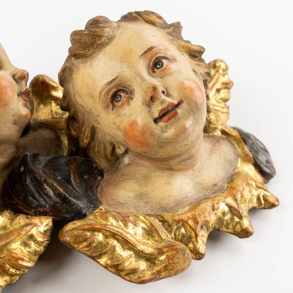 A collection of wood-sculptured and polychromed angels. Circa 1900. (W:39 x H:20 cm)