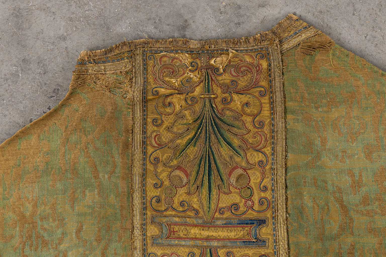 An antique fragment of a Roman Chasuble, Saint John The Baptist, Flanders, 16th C. (W:74 x H:140 cm)