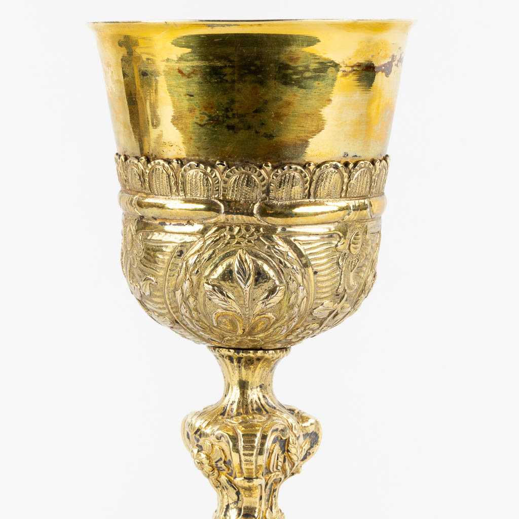 A vermeil chalice, silver, Late Baroque, probably Germany, 18th C. 616g. (H:24,5 x D:14,5 cm)