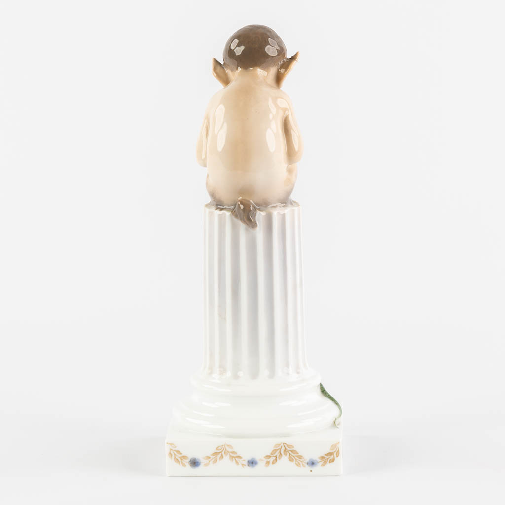 Royal Copenhagen, 'Faun with a pan flute', porcelain.