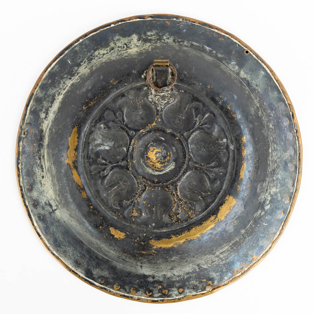 A brass Alms Dish depicting 