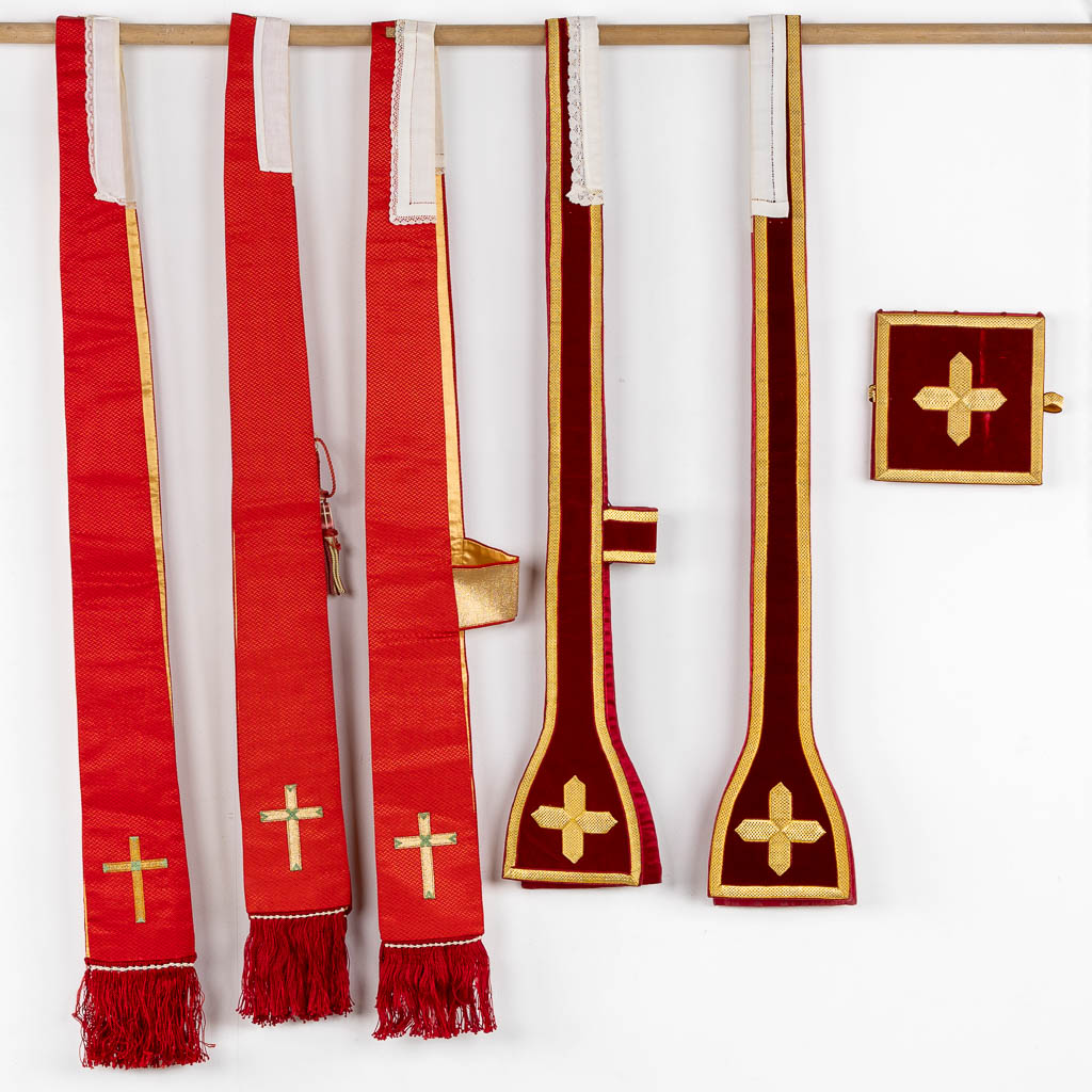 A matching set consisting of two Dalmatics and a Roman Chasuble, embroideries. 