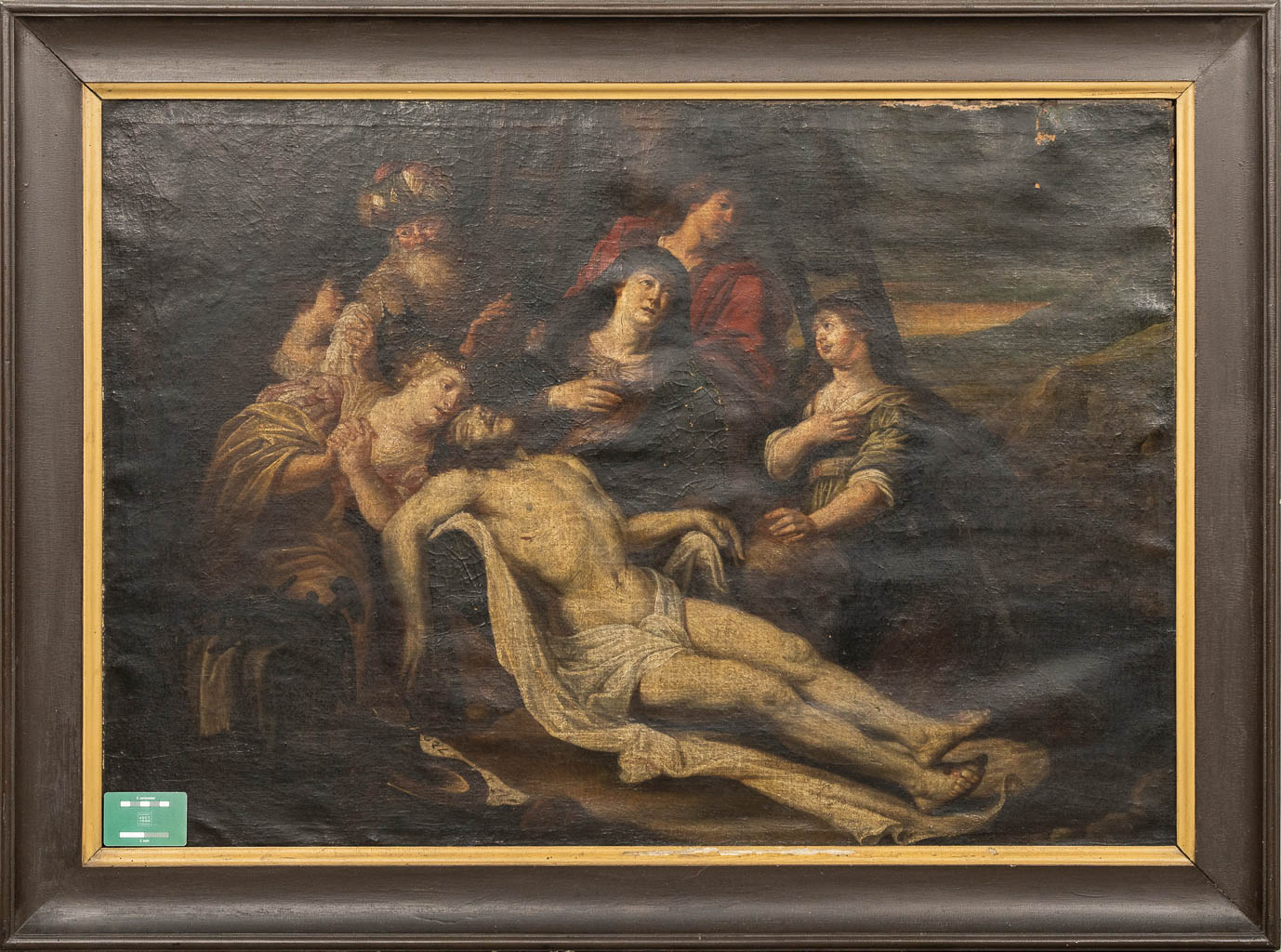 An antique painting 'The Descent from the cross', oil on canvas. 18th C.