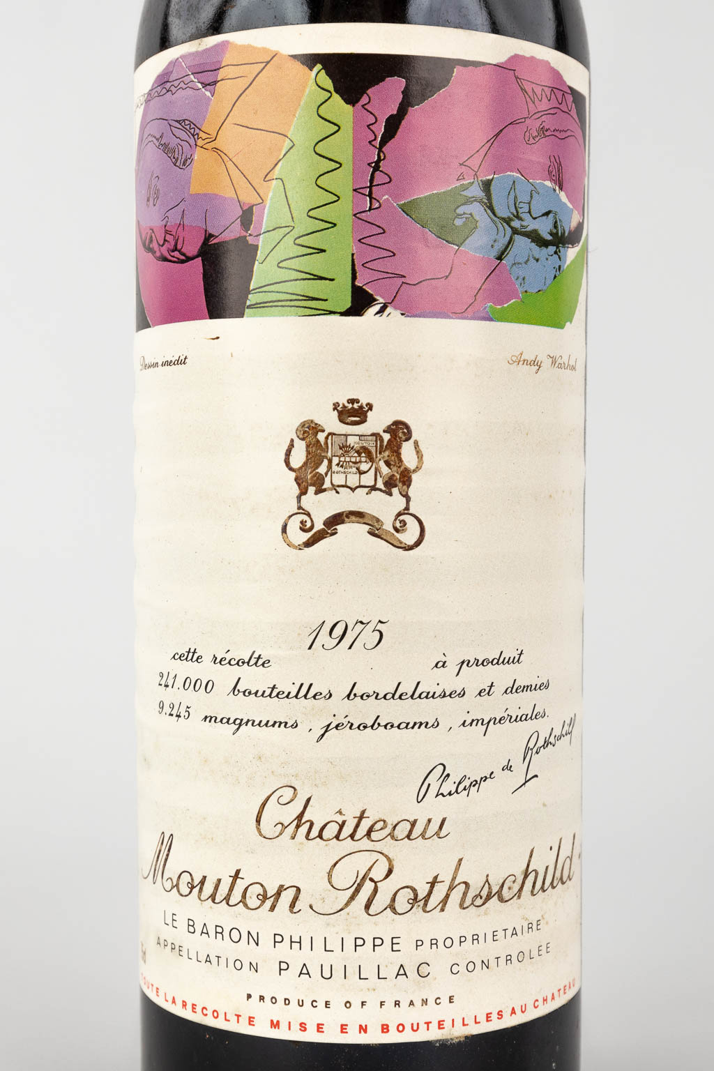 Château Mouton Rothschild, Andy Warhol, 1975, 2 flessen.