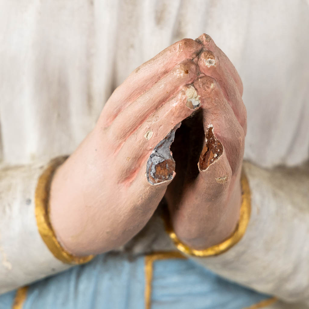 A patinated terracotta figurine of Our Lady of Lourdes. 19th C. (H:110 cm)