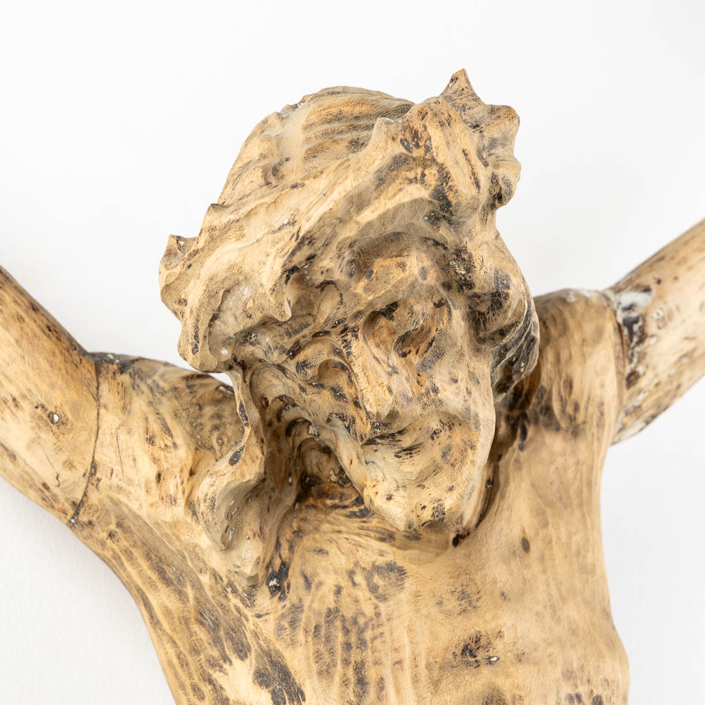 A wood-sculptured Corpus Christi. (W:56 x H:102 cm)