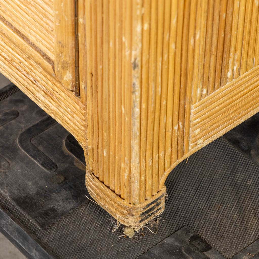 A vintage 'Faux Bamboo' dresser, two doors and three drawers. 