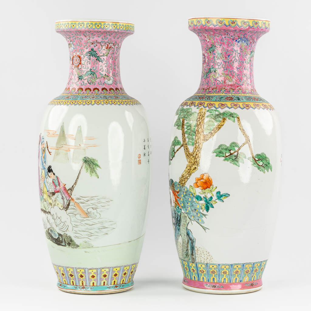 Two Chinese vases, Ladies and Fauna/Flora. 20th C. 