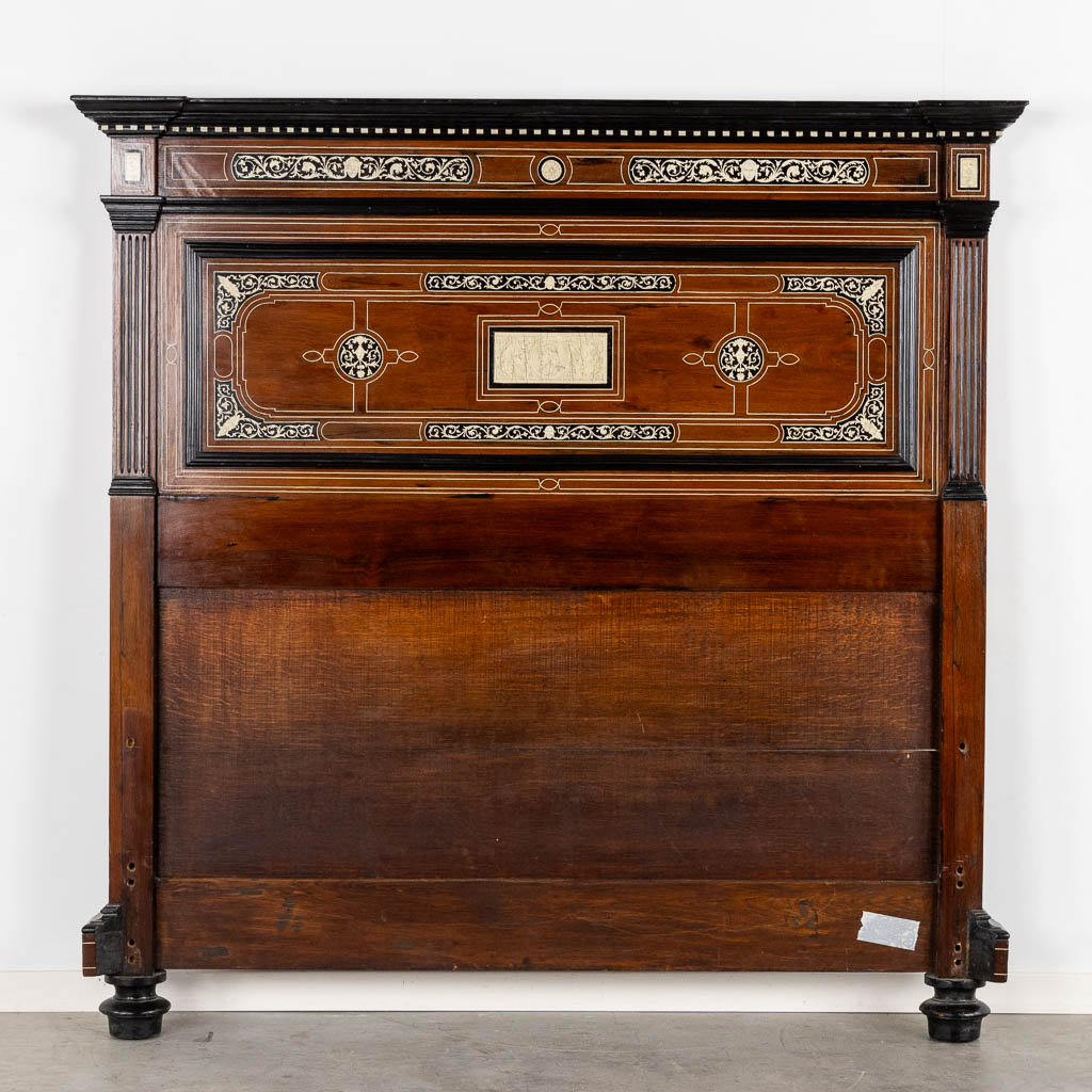 Italian school, a bed frame, marquetry inlay. 19th C. (L:218 x W:151 x H:150 cm)