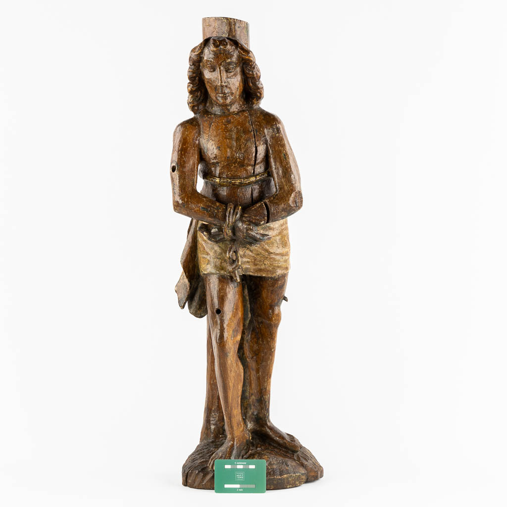 Saint Sebastian, an antique sculpture, oak, 16th/17th C. 