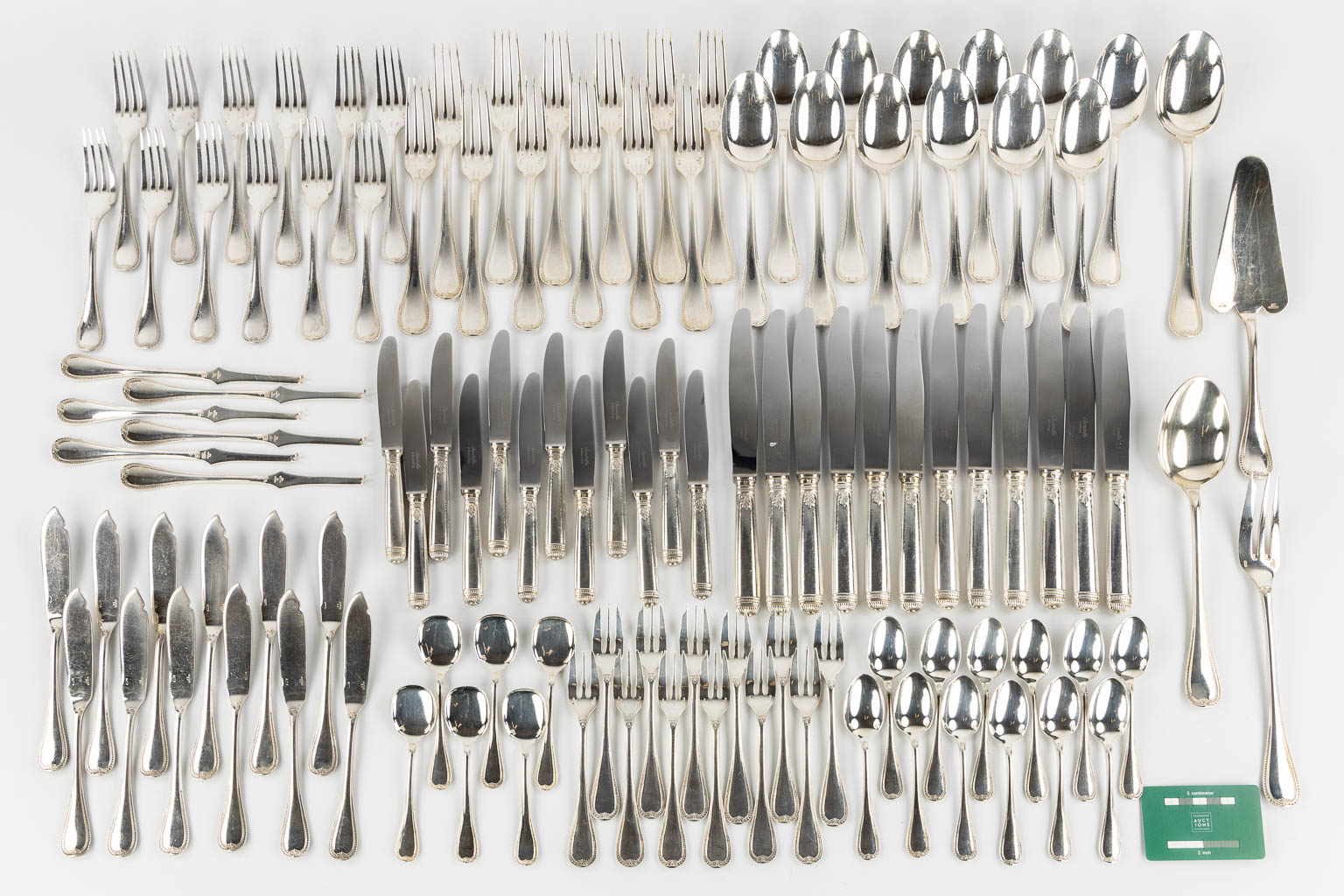 Christofle, Malmaison' a 112-piece silver-plated cutlery.