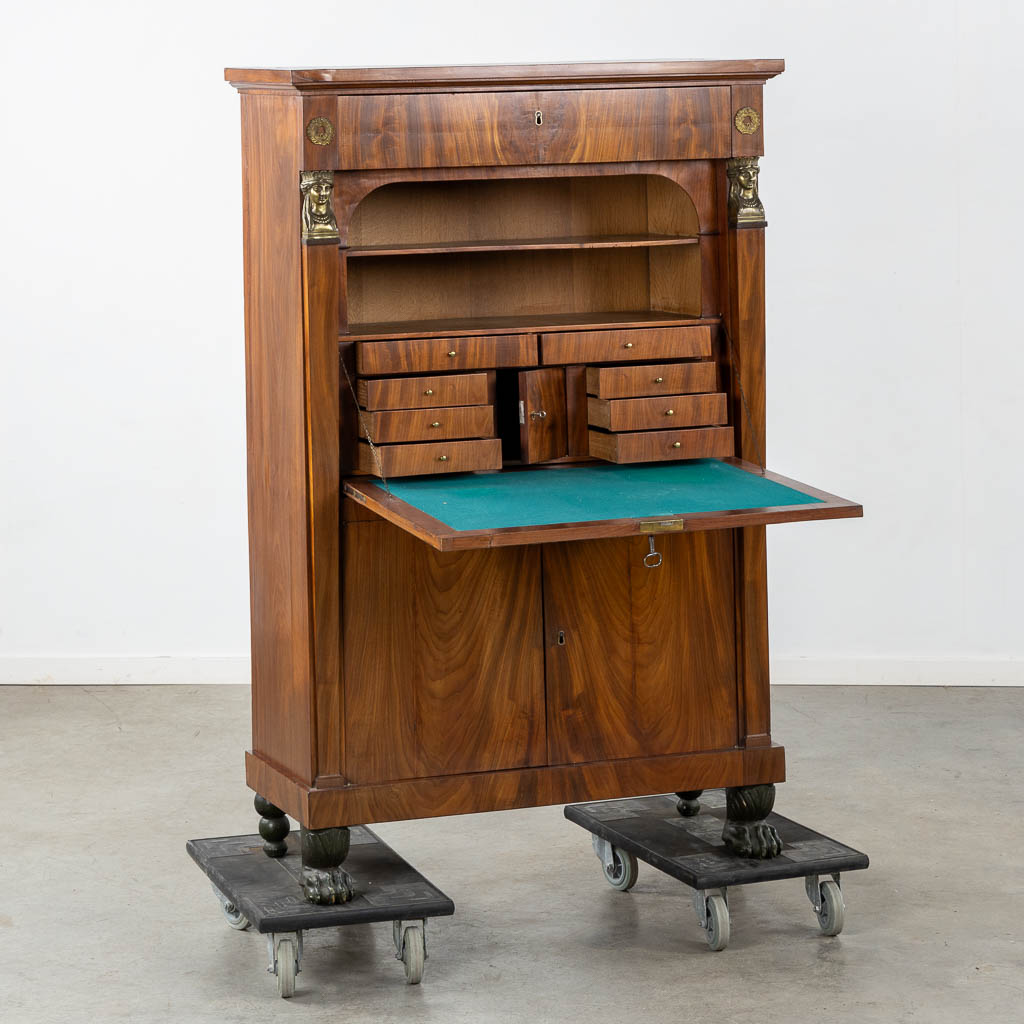 An antique secretaire cabinet, Empire style, 19th C. (L:46 x W:97 x H:149 cm)