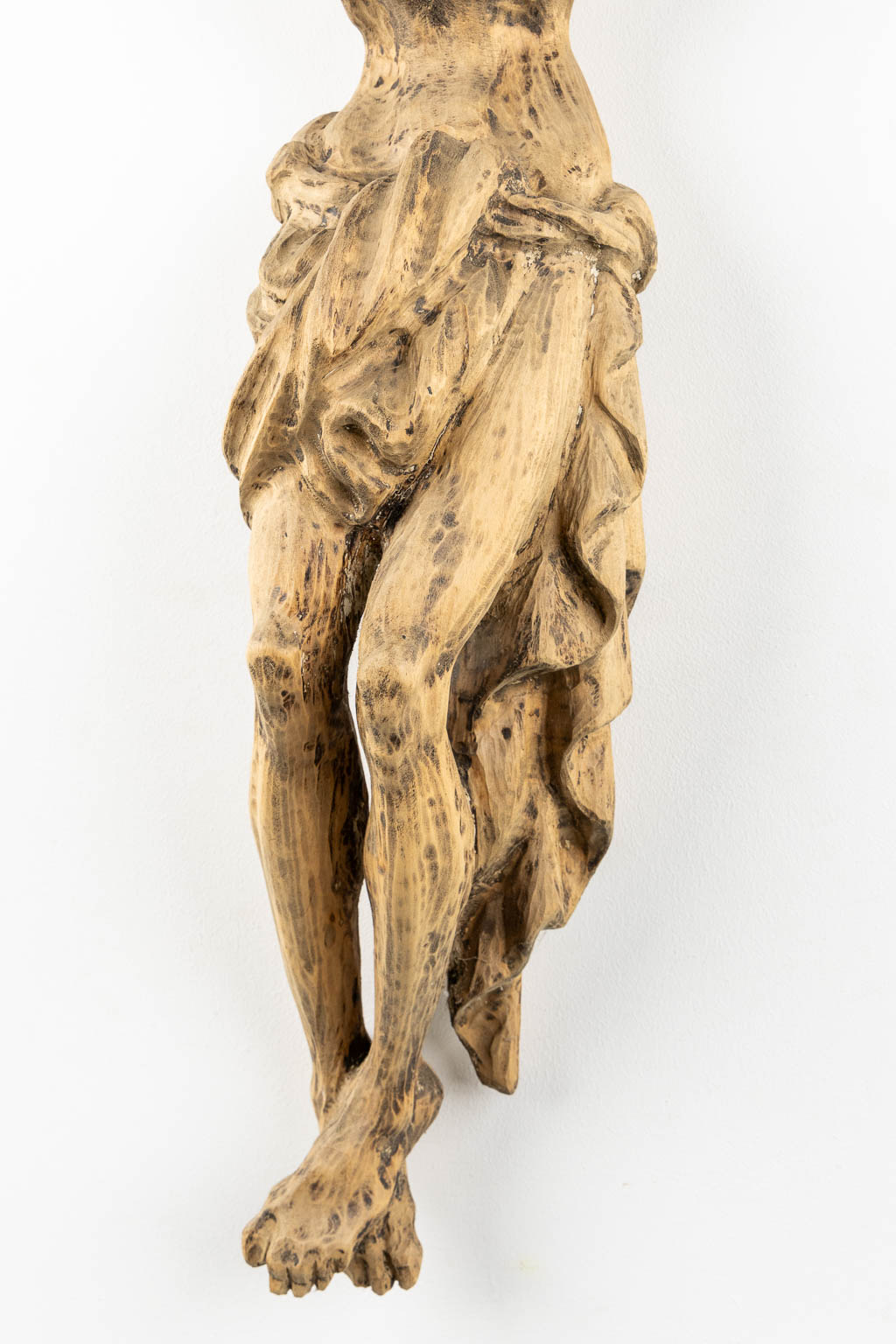 A wood-sculptured Corpus Christi. (W:56 x H:102 cm)