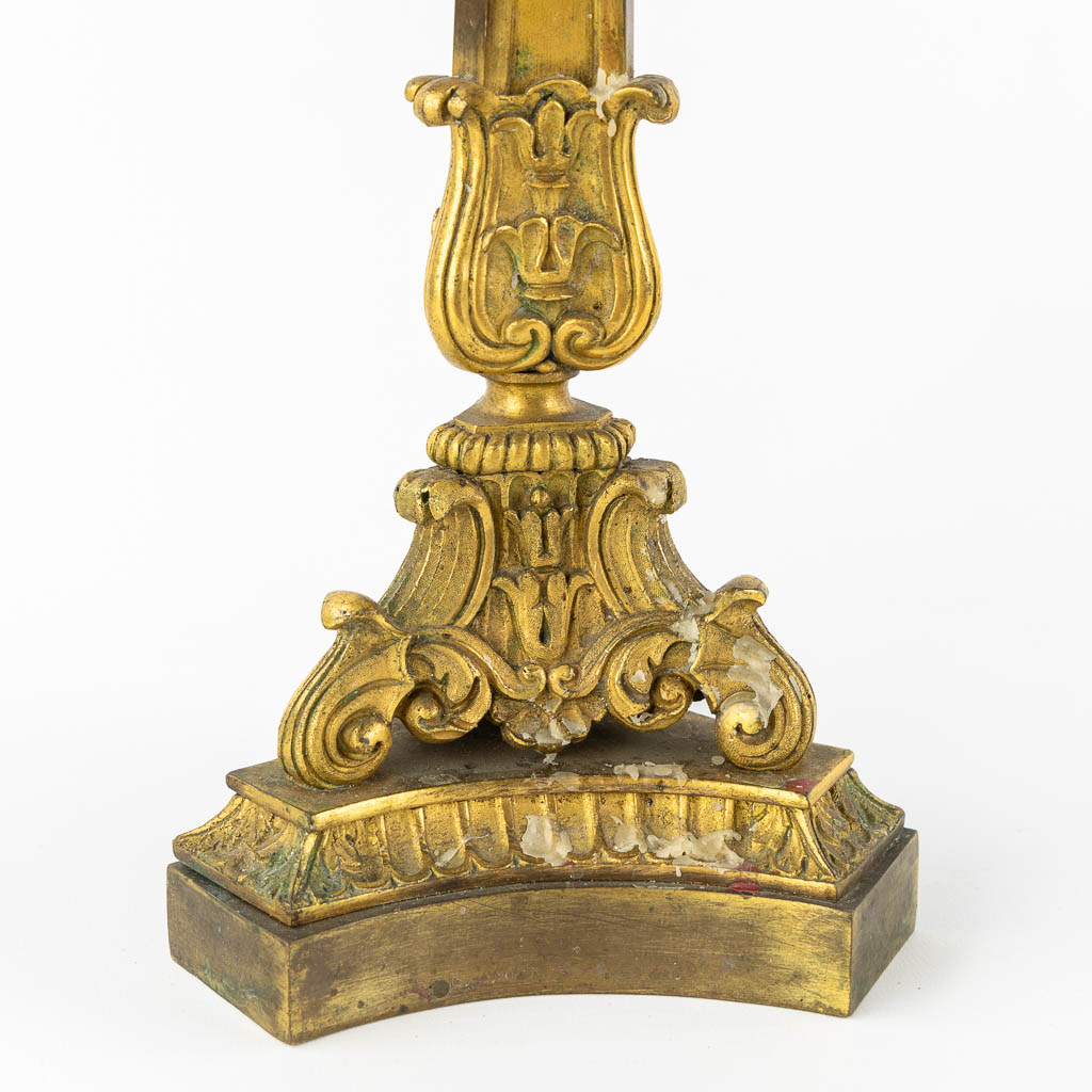 A pair of candelabra, bronze. Louis Philippe. (H:46 x D:17 cm)