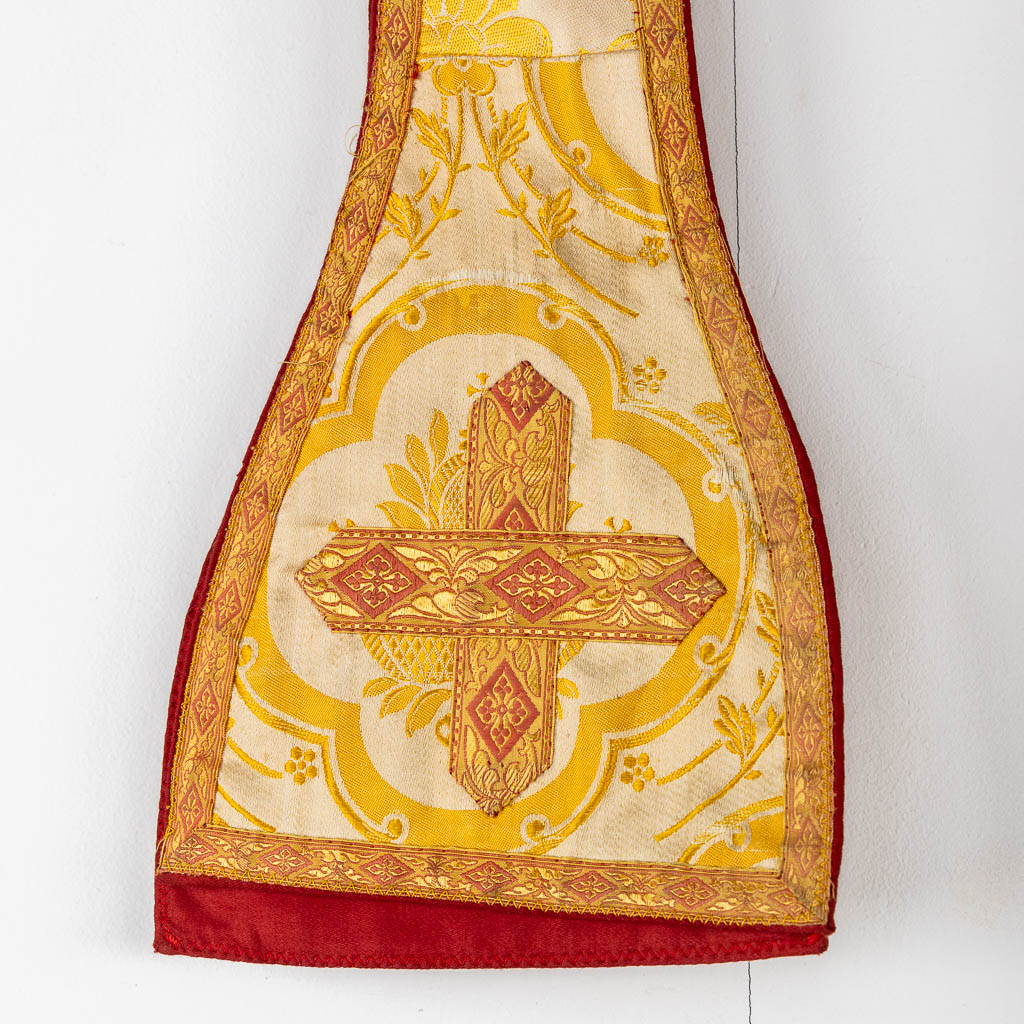 A Cope, a pair of Dalmatics and Two Roman Chasubles, Embroideries.