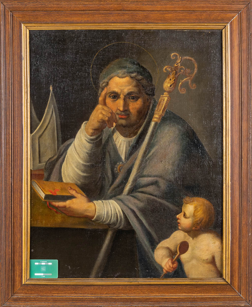 Flemish school 'Saint Augustine' oil on canvas. 18th C. 