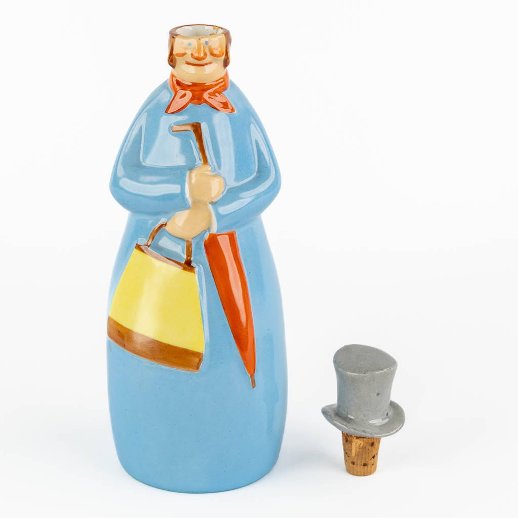 Robj Paris, een figuratieve fles. Art Deco, circa 1930. (L:8 x W:9 x H:26 cm)