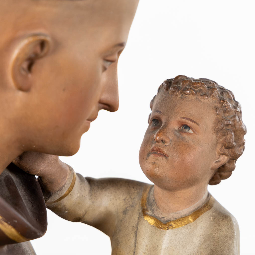 Saint Anthony with a Child, polychrome plaster. (H:109 cm)