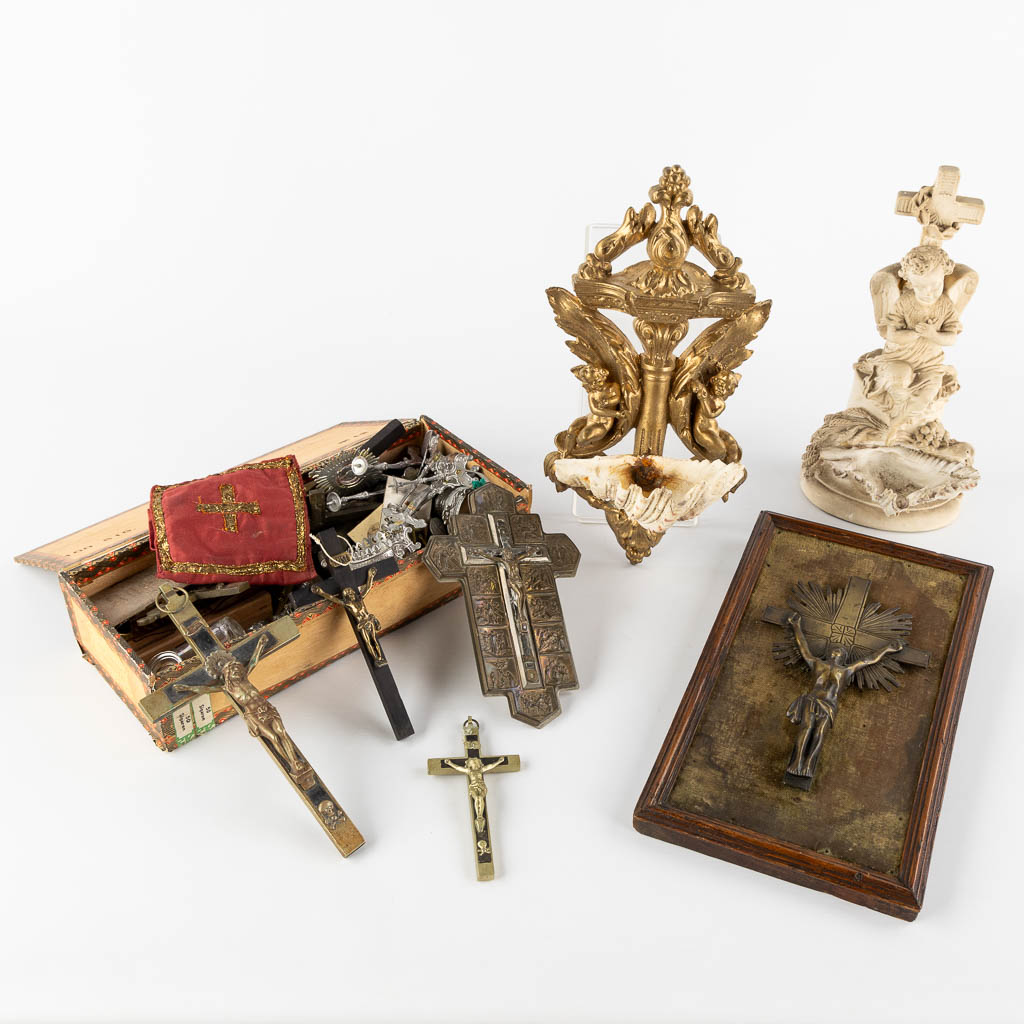 A large collection of Deovionalia, holy water fonts, monstrances and reliquaries. 