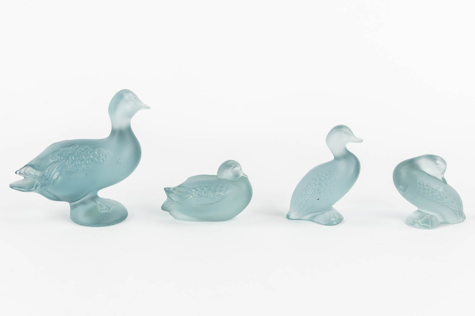 Lalique France, 11 vogels en eenden, kristal. (W:14,5 x H:8,5 cm)