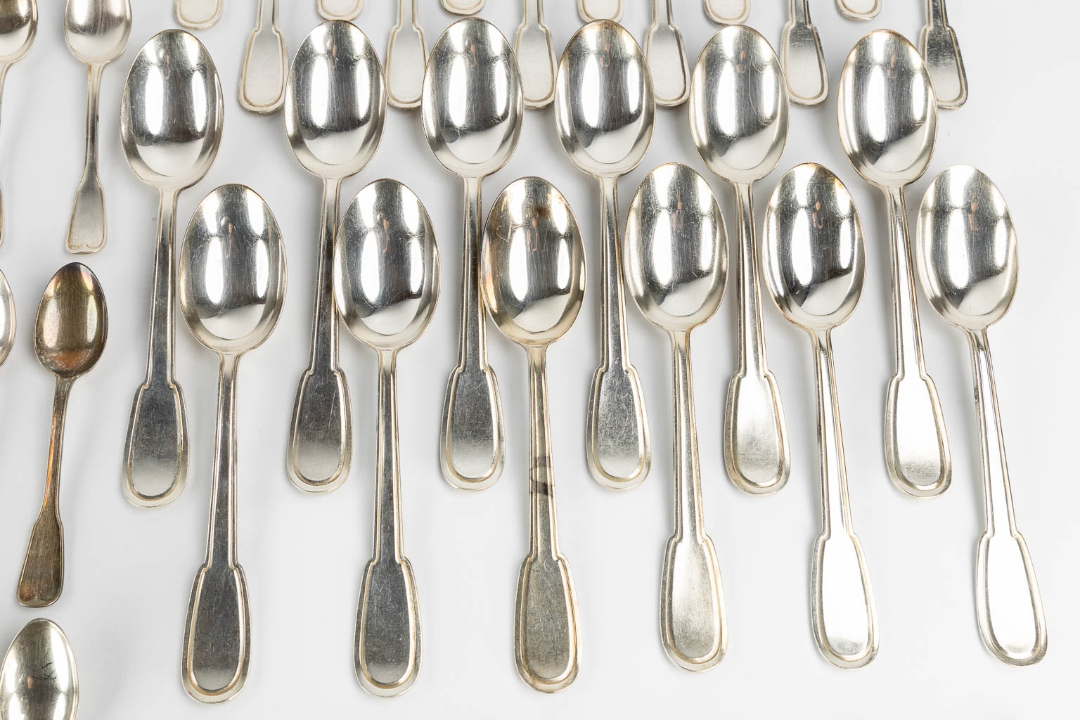 Bruno Wiskemann, a 125-piece silver-plated cutlery. (L:30 cm)