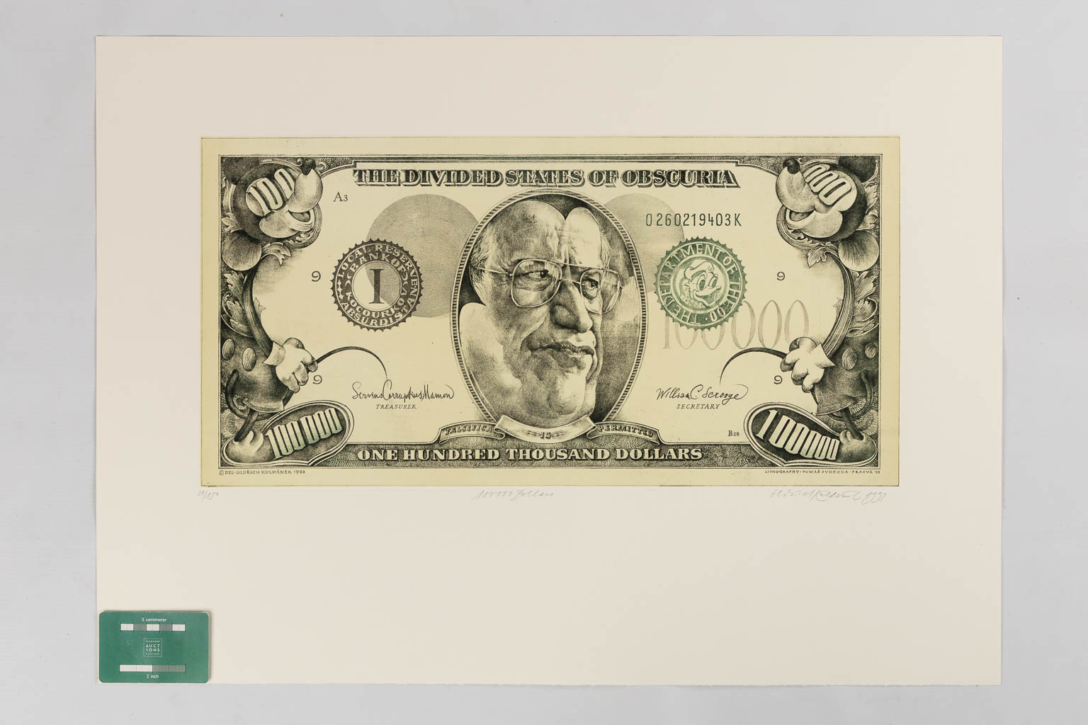 Oldrich KULHANEK (1940-2013) 'Funny Money - Hundred Thousand Dollars' 1993.