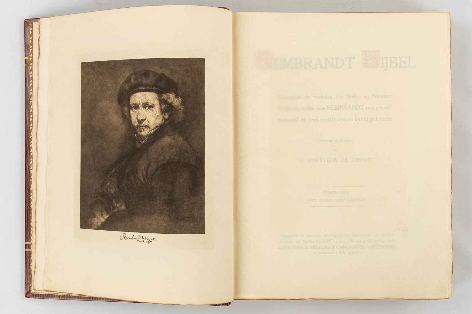 C. Hofstede de Groot - Rembrandt Bijbel. Bevattende de verhalen des Ouden en Nieuwen Verbonds - 1910. (W:40,5 x H:51 cm)