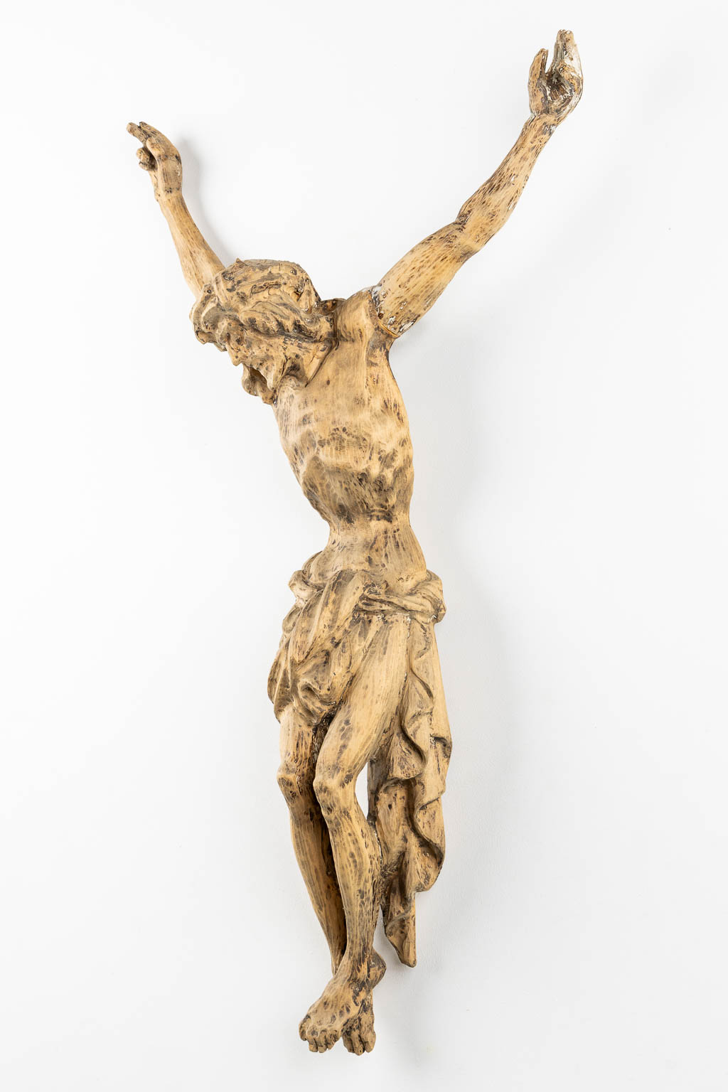 A wood-sculptured Corpus Christi. (W:56 x H:102 cm)