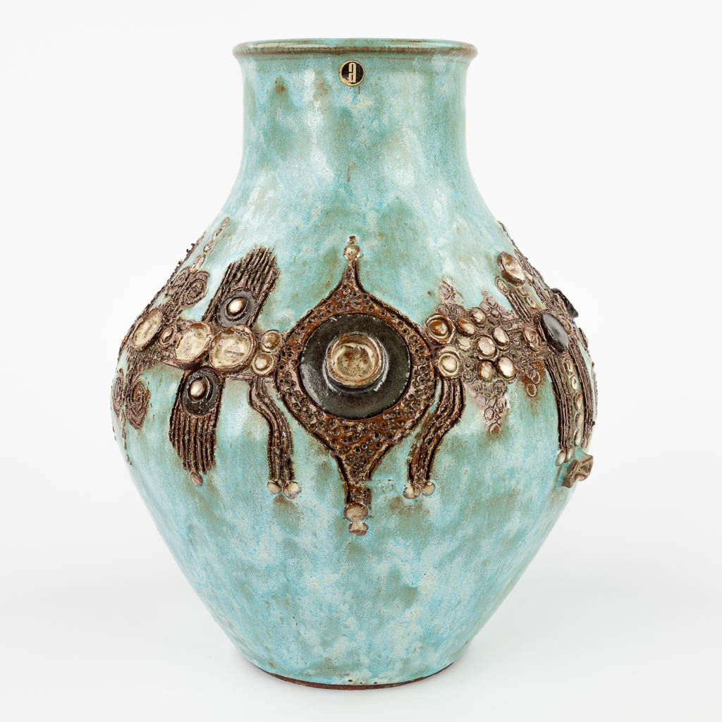 reservering handelaar Bekentenis Rogier VANDEWEGHE (1923-2020) 'Turquoise Vaas' voor Amphora. (H: 28 x D: 22  cm) | Flanders Auctions