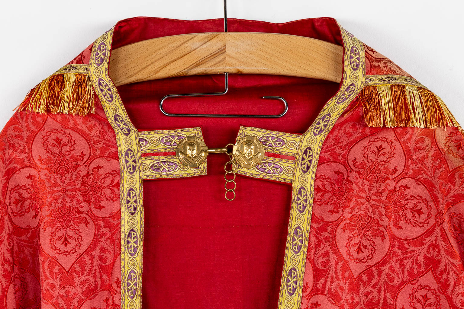 A Cope, a pair of Dalmatics and Two Roman Chasubles, Embroideries.