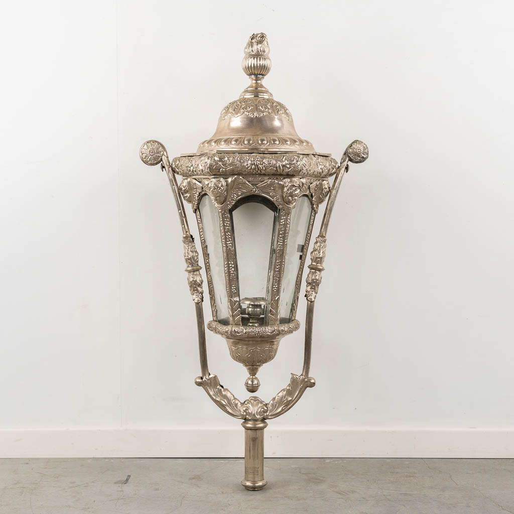 A set of four Baroque-style Church Lanterns, silver-plated metal. (c.1900). 