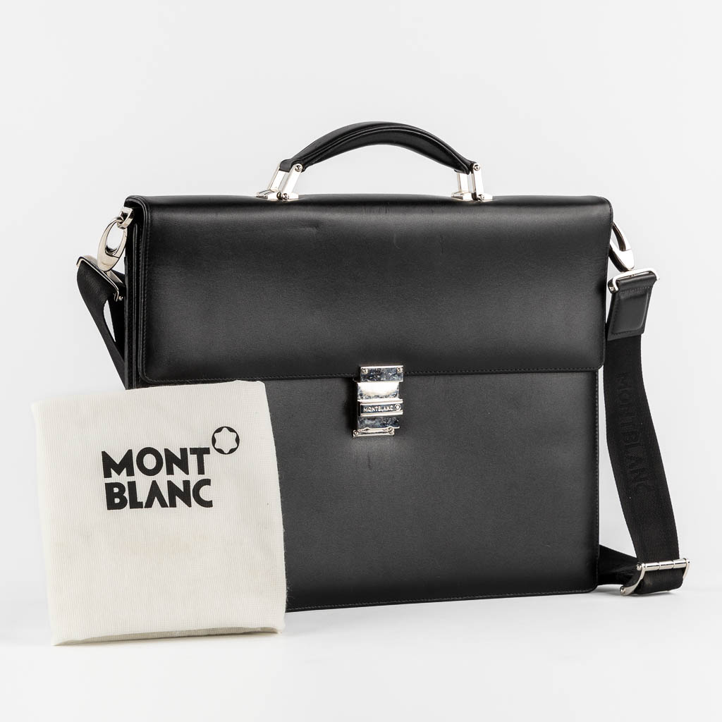 Montblanc, Meisterstück aktetas, zwart leder.