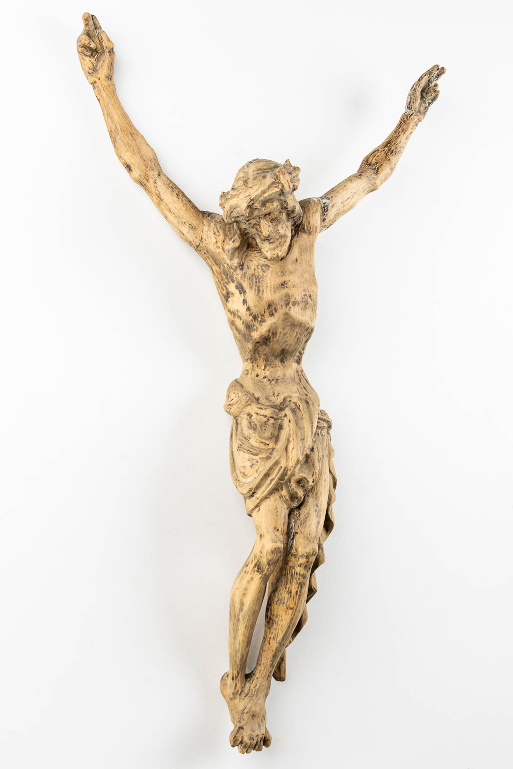 A wood-sculptured Corpus Christi. (W:56 x H:102 cm)